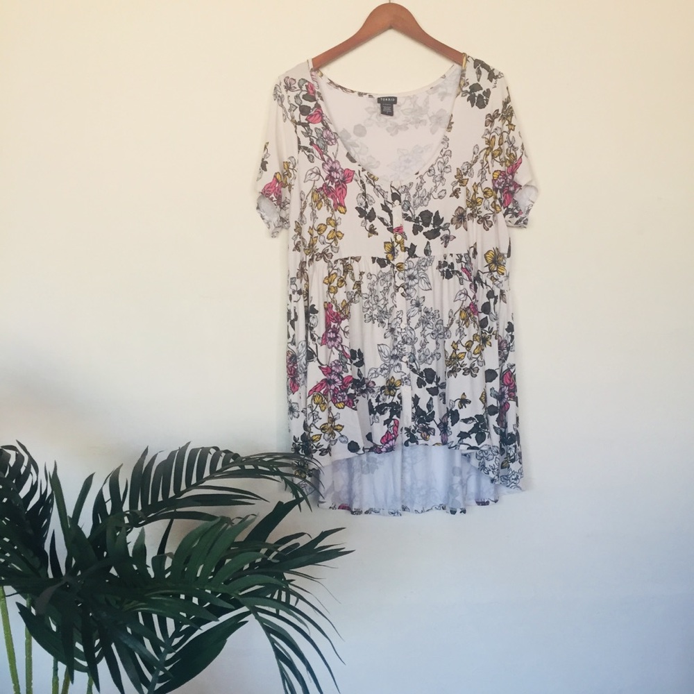 🎈Torrid Floral Button down Blouse - Picture 5 of 6